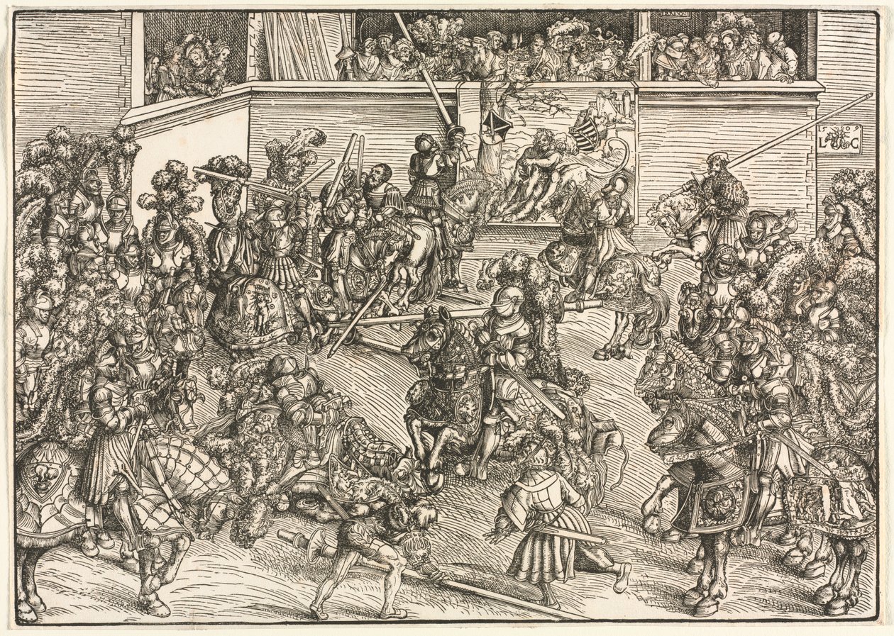 Le deuxième tournoi avec la tapisserie de Samson et le lion, 1509 - Lucas Cranach