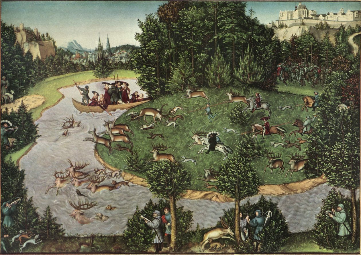Chasse au cerf avec le prince-électeur Frédéric le Sage - Lucas Cranach the Elder