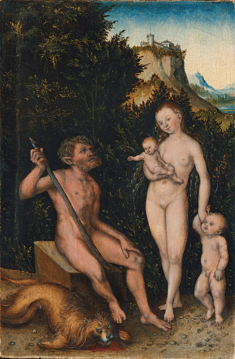 French : Famille des hommes de la nature / Famille des faunes Family of Wild Men / Family of Fauns - Lucas Cranach the Elder