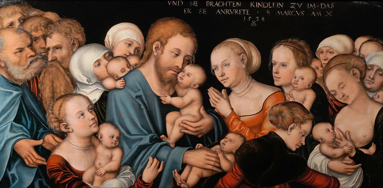 French : Lassez les petits enfants venir à moi (Christ bénit les enfants) Suffer the Little Children to Come unto Me (Christ blessing the Children) - Lucas Cranach the Elder