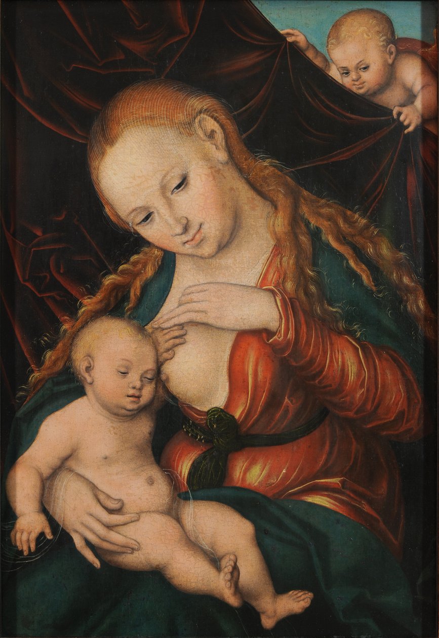 Allemand : Madonna, dem Christkind die Brust reichend La Vierge allaitant l