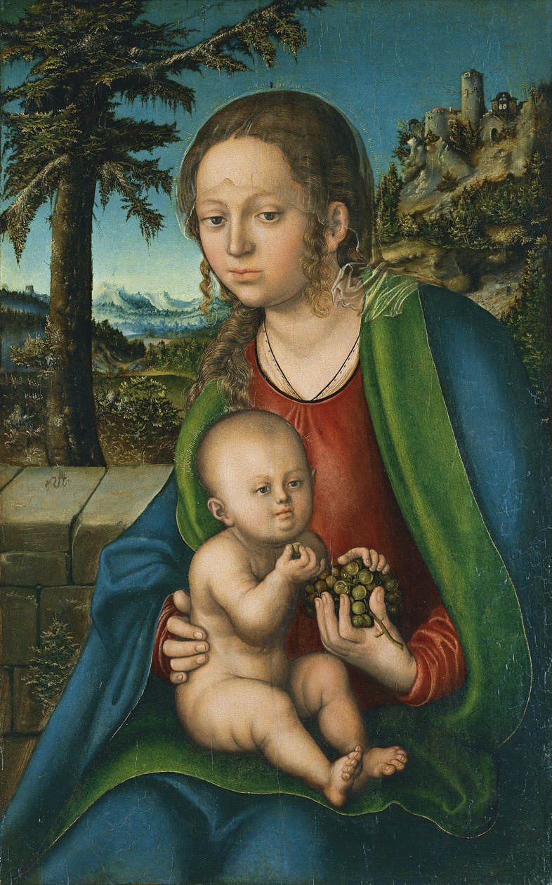 Allemand : Madonna mit Kind und Trauben La Vierge et l