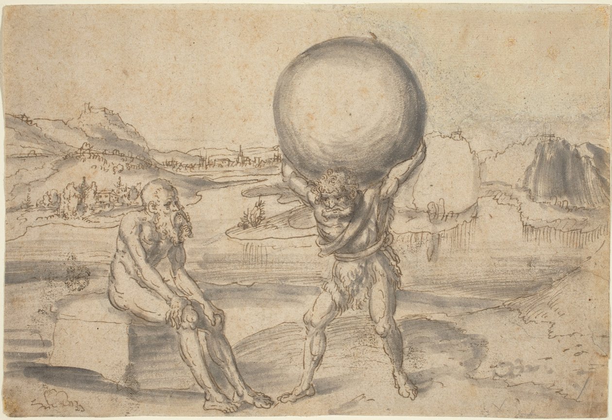 Hercule soulage Atlas du globe - Lucas Cranach the Elder