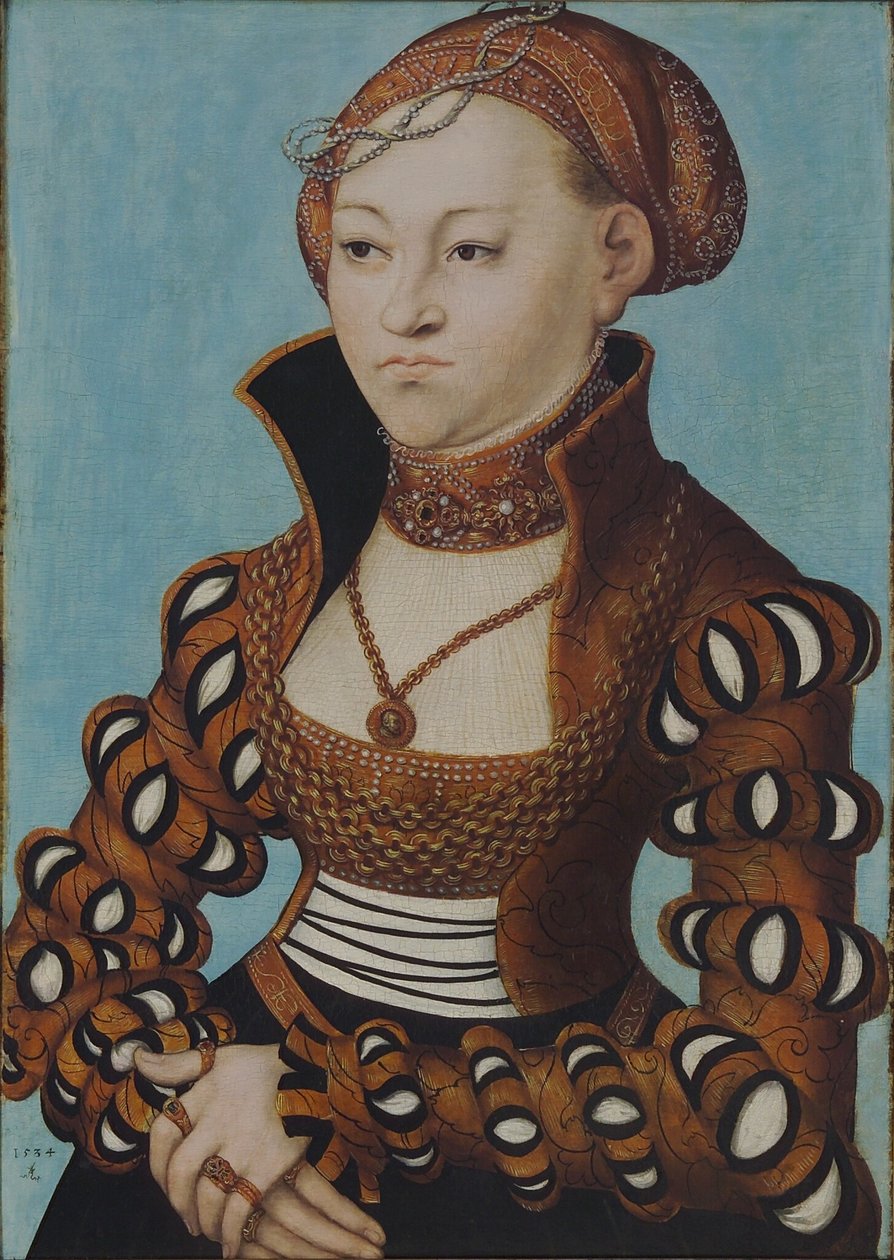 Portrait de la princesse Maria de Saxe avec la couronne de mariée - Lucas Cranach the Elder