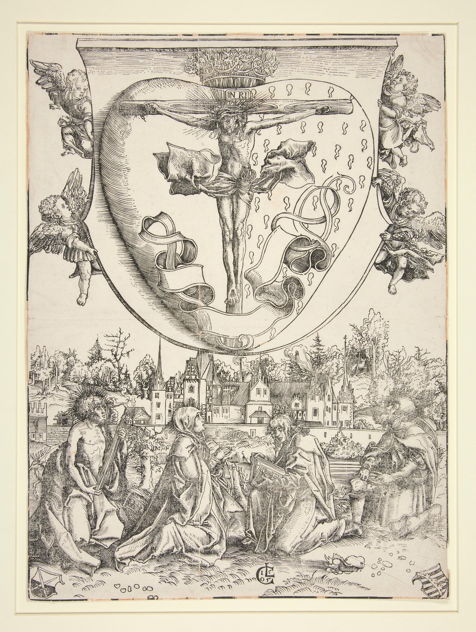 La Vierge, Saint Jean, Saint Laurent et Saint Roch avec les Armes du Sacré-Cœur - Lucas Cranach the Elder