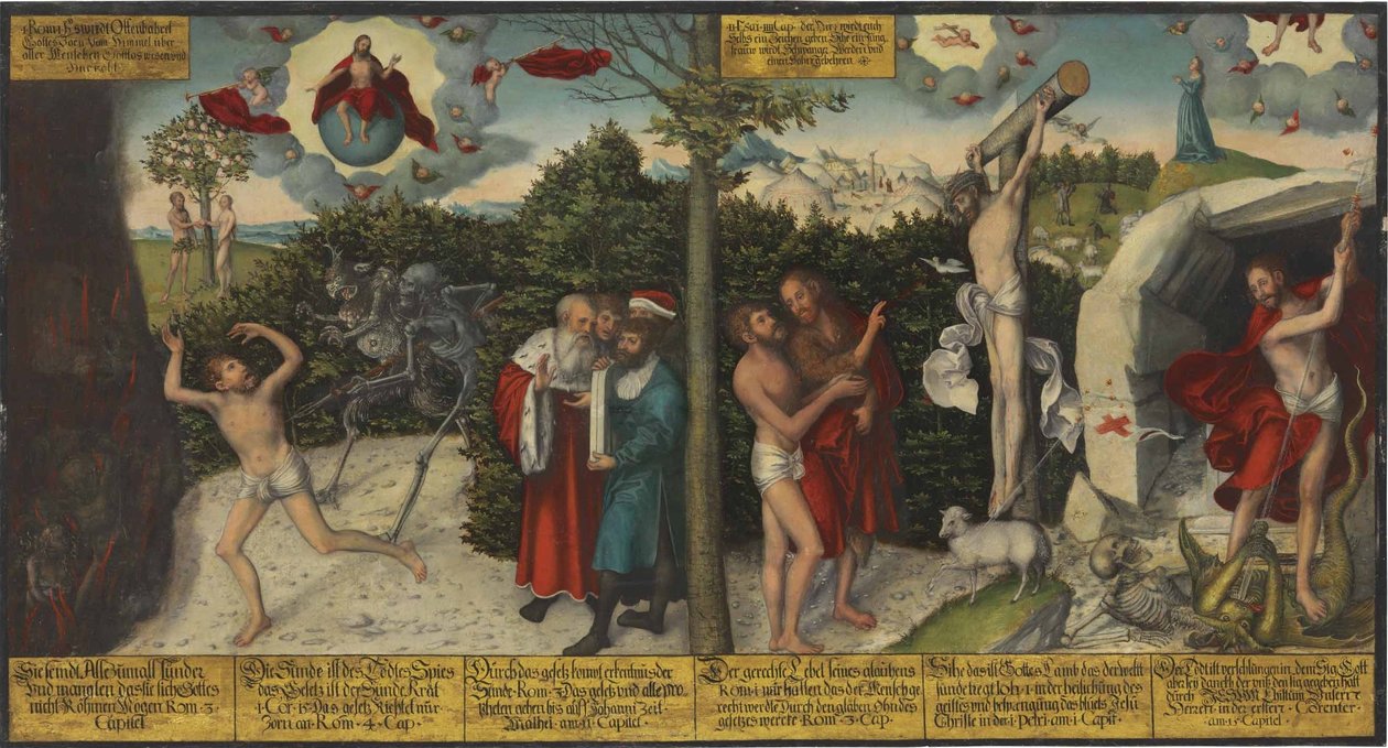 French : Loi et grâce Law and Grace - Lucas Cranach the Elder and workshop