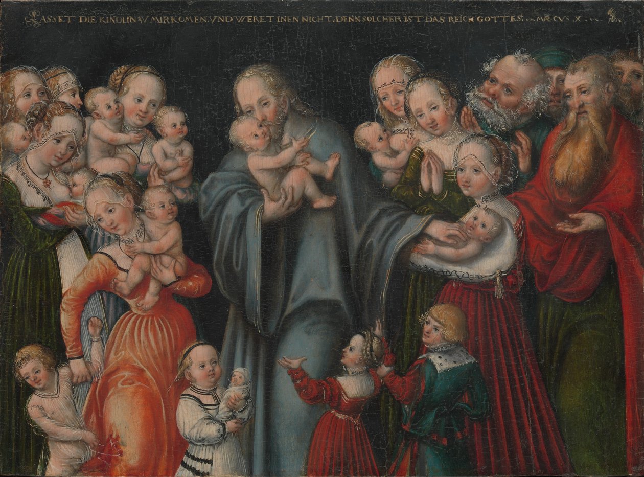 Allemand : Christus segnet die Kinder Christ bénissant les enfants - Lucas Cranach the Younger and workshop