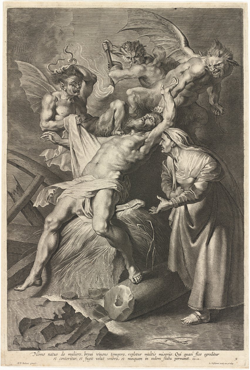 Job tourmenté par des démons et maltraité par sa femme - Lucas Emil Vorsterman after Sir Peter Paul Rubens