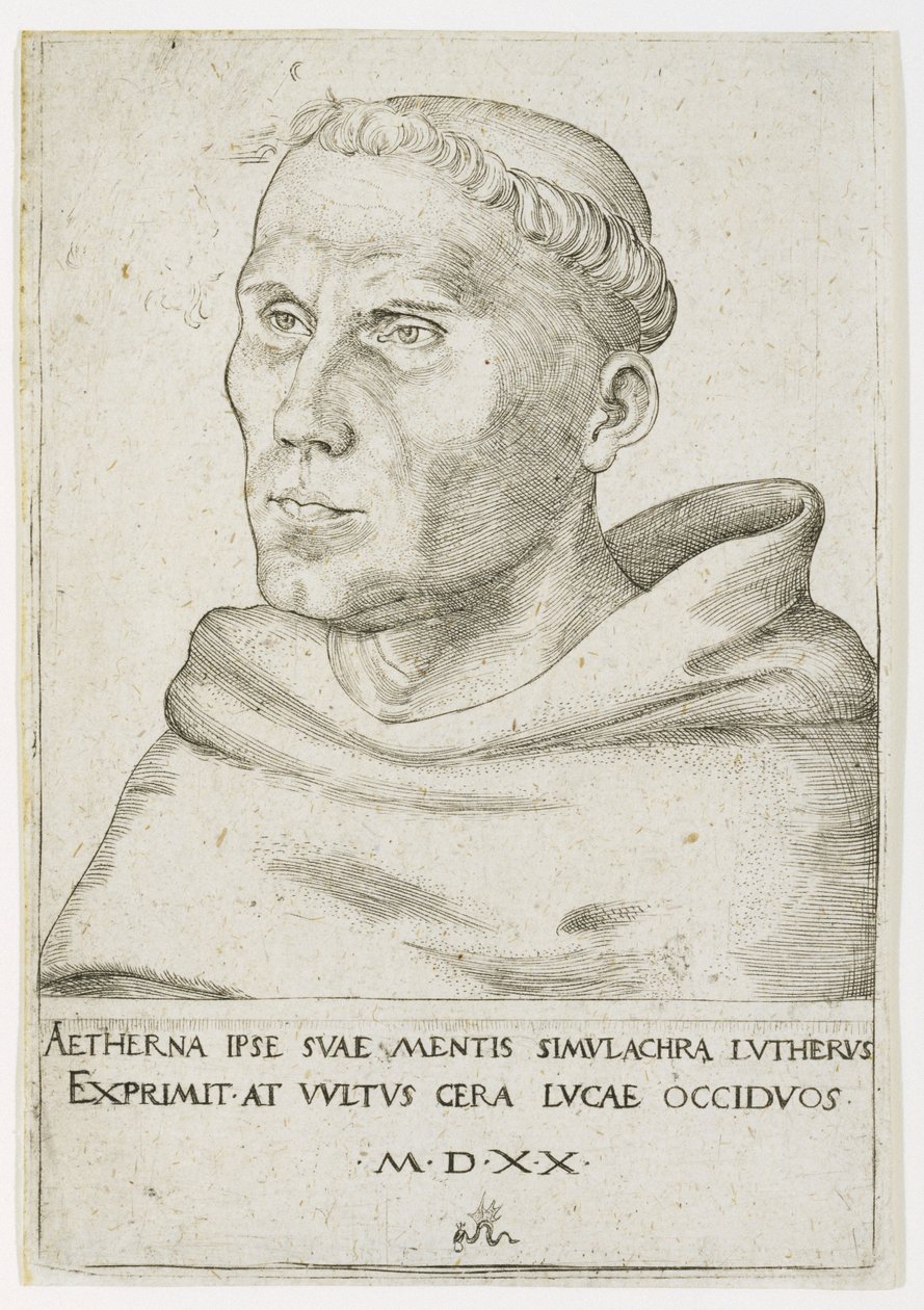 Martin Luther, buste en vue de trois quarts - Lucas the Elder Cranach