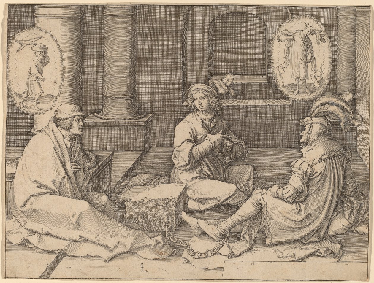 Joseph interprète les rêves en prison - Lucas van Leyden