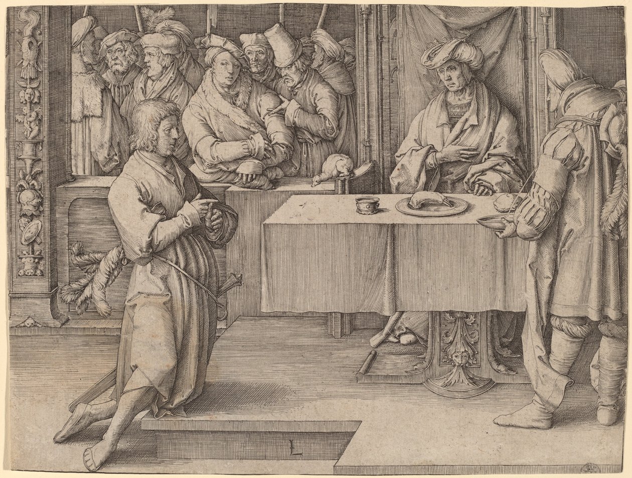 Joseph interprète les rêves du Pharaon - Lucas van Leyden