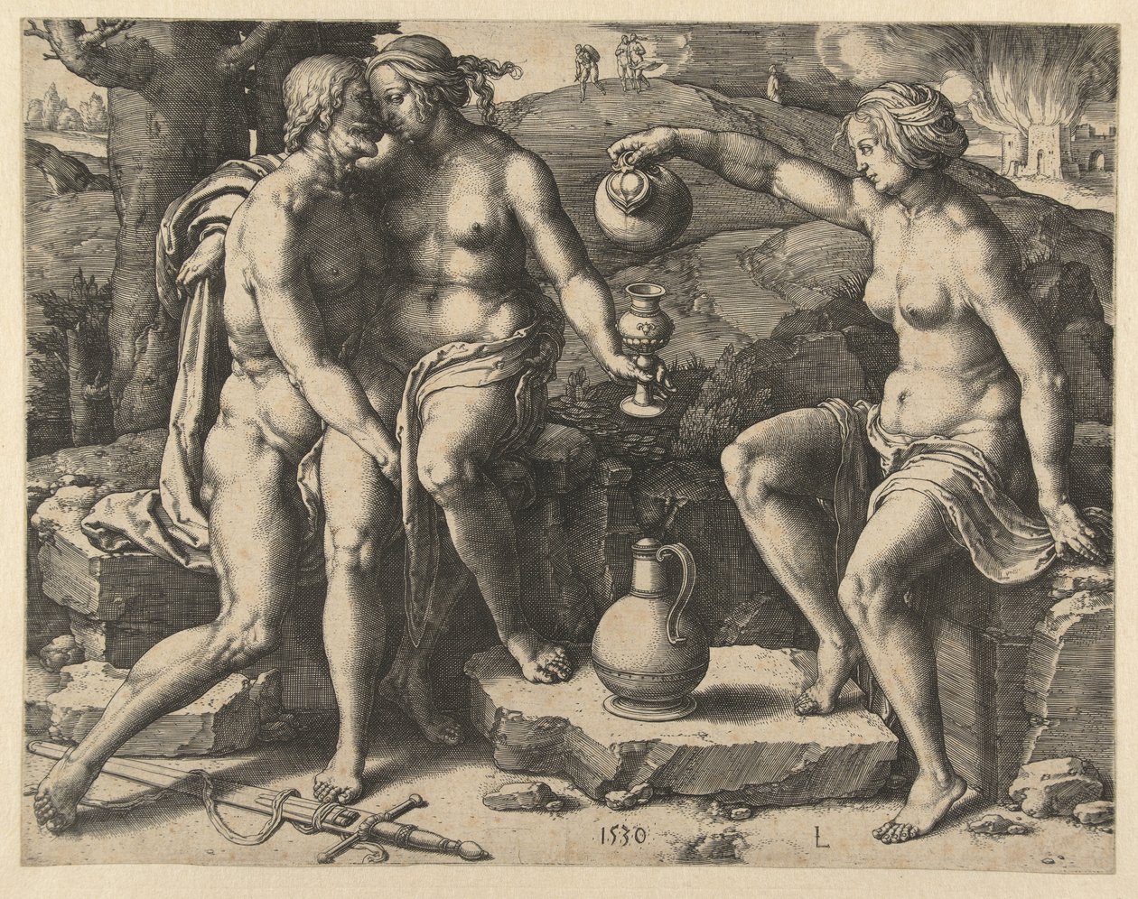 Lot et ses filles - Lucas van Leyden