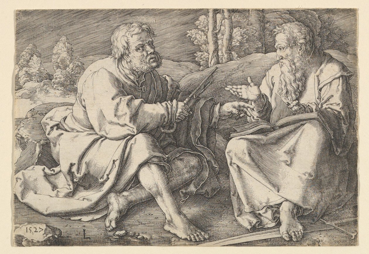 Saints Pierre et Paul assis dans un paysage, 1527 - Lucas van Leyden