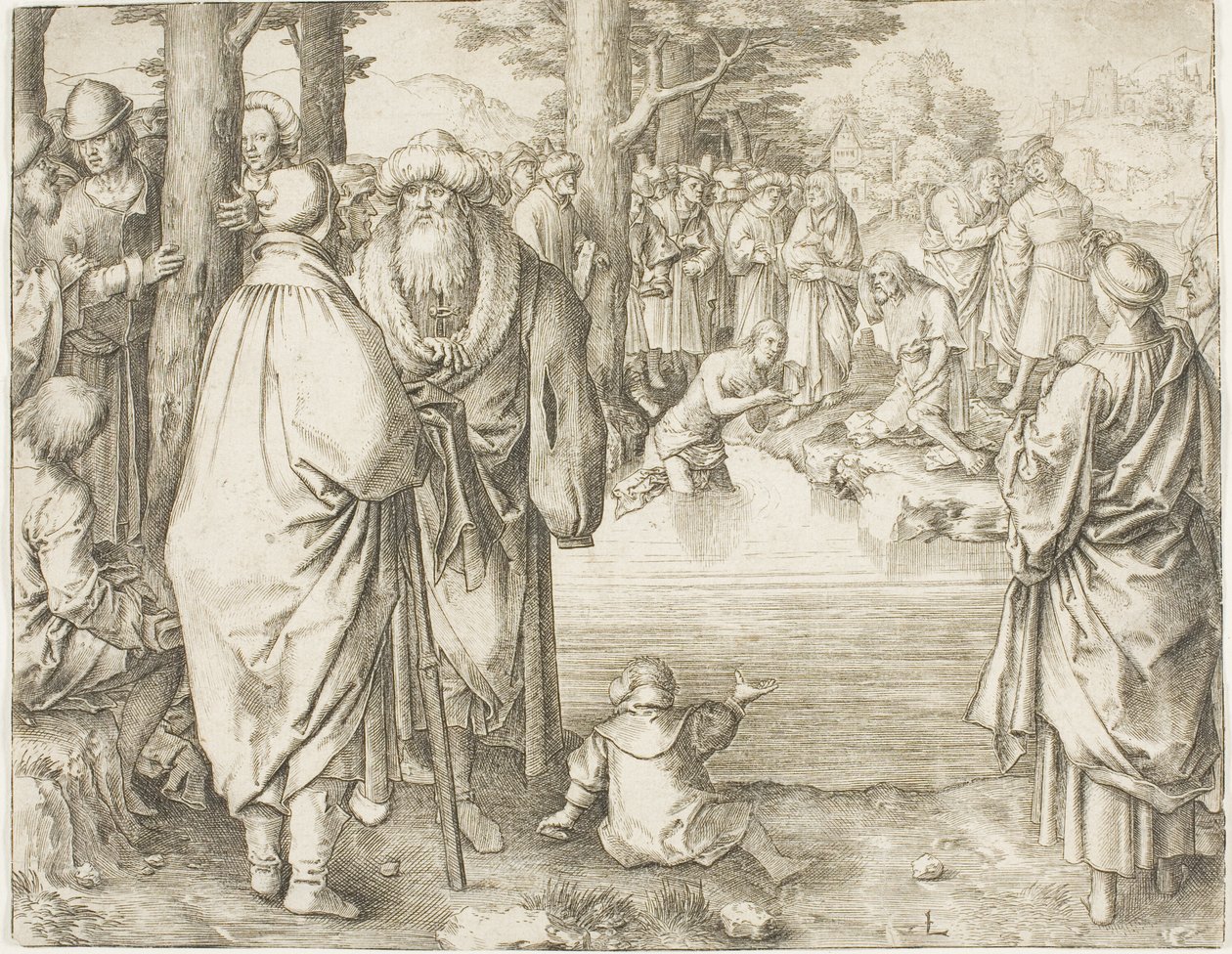 Le Baptême du Christ dans le Jourdain - Lucas van Leyden