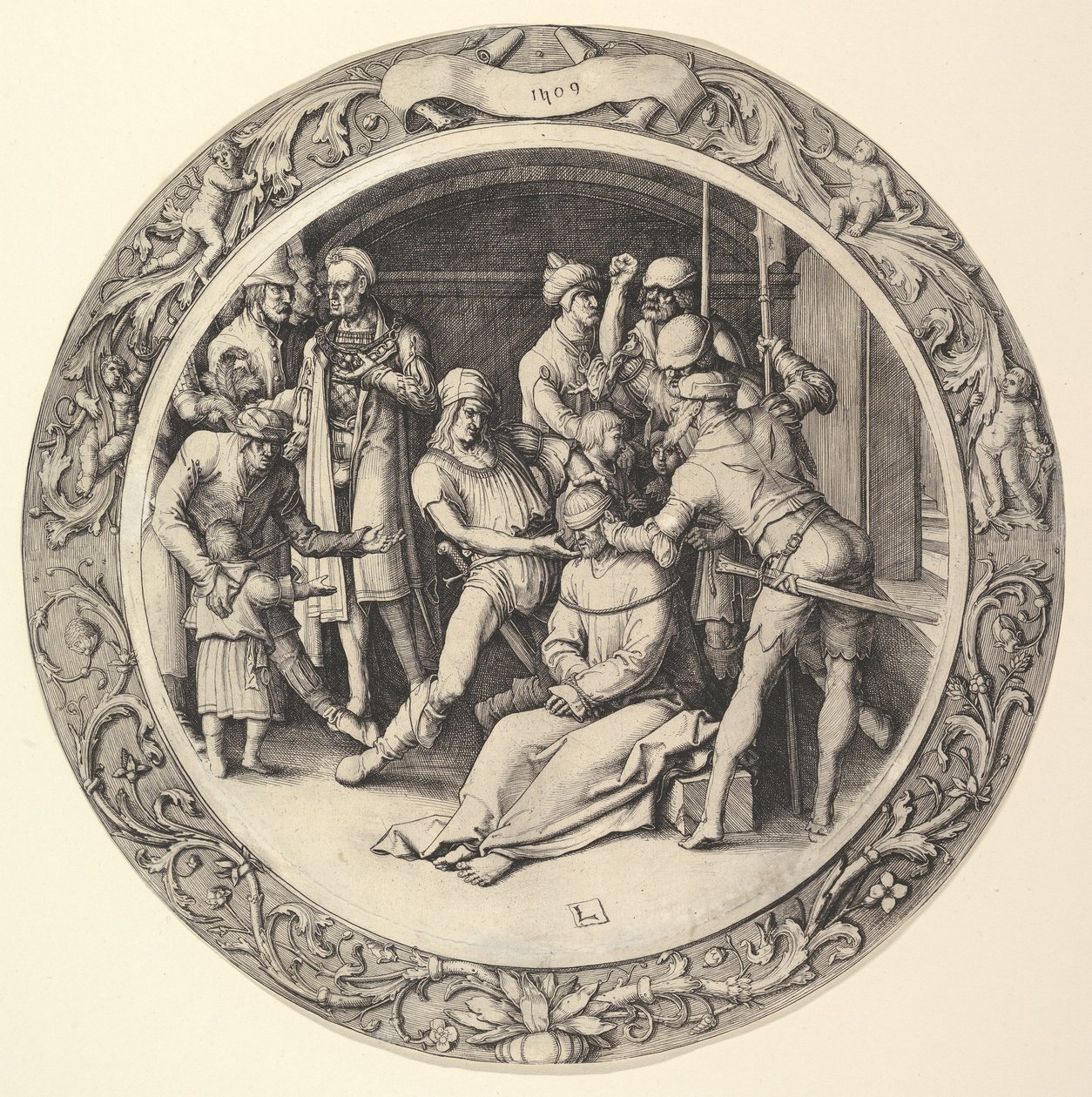 « La moquerie du Christ », tiré de la « Passion circulaire » - Lucas van Leyden