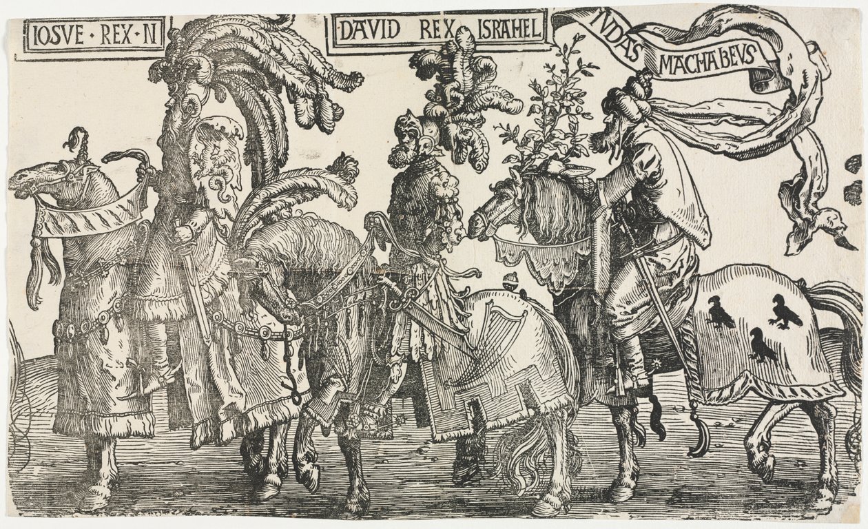 Les Neuf Héros : Josué, David, Judas Maccabée - Lucas van Leyden