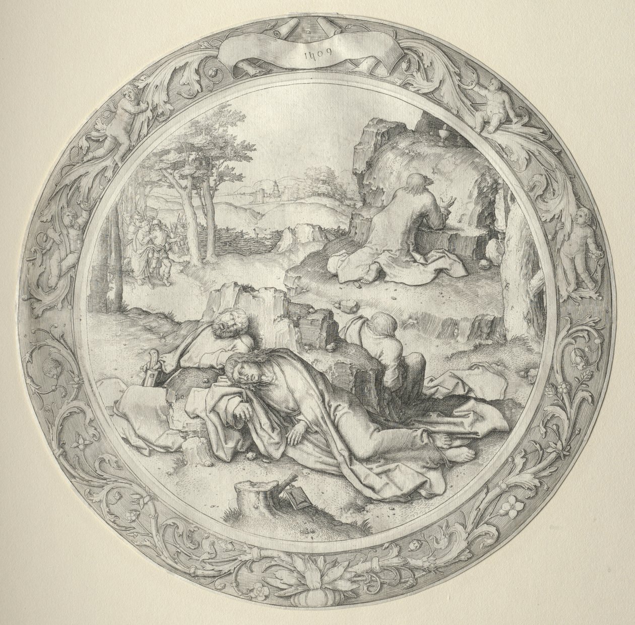 La Passion Ronde : Christ à Gethsémani (Agonie dans le jardin) - Lucas van Leyden