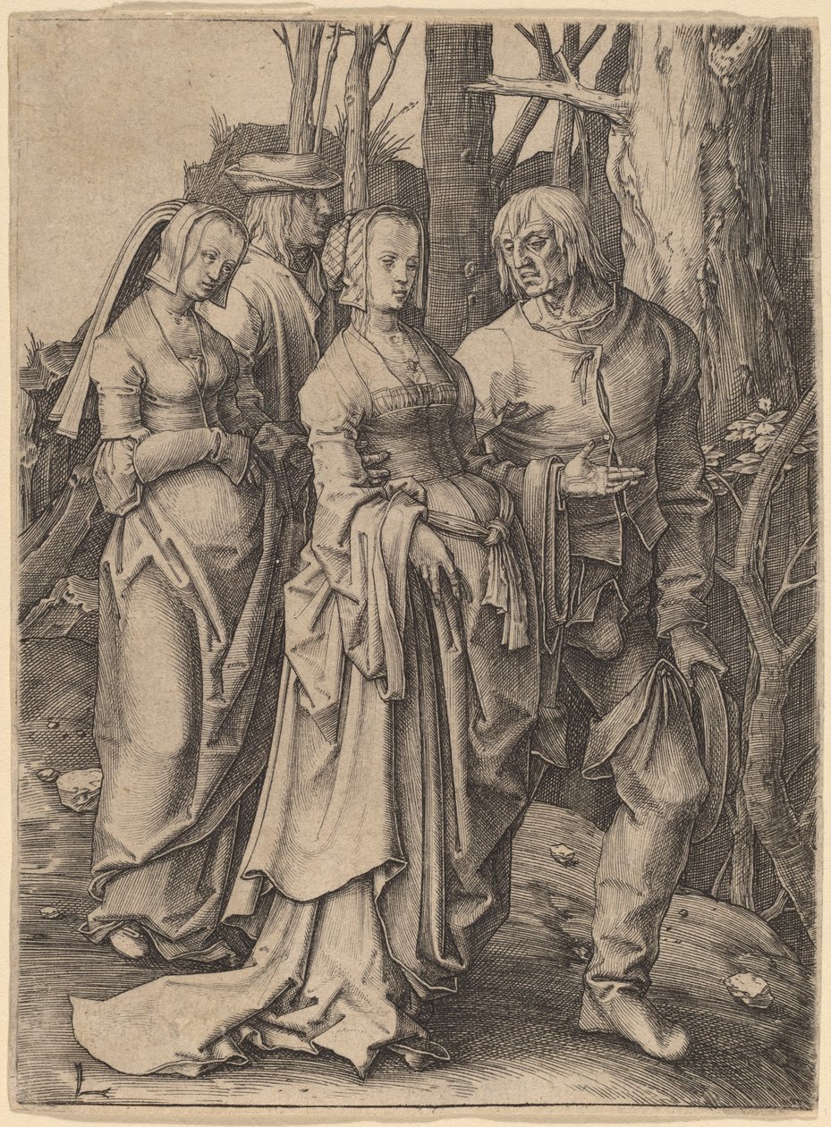 Les deux couples dans la forêt - Lucas van Leyden