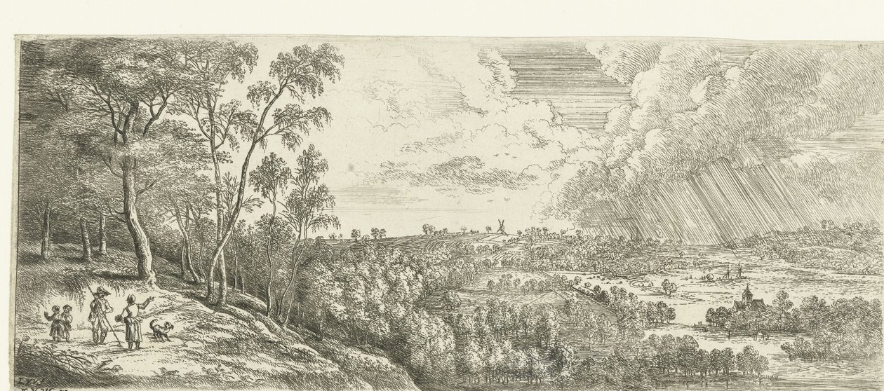 Paysage avec une averse - Lucas van Uden