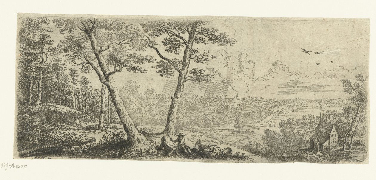Paysage avec deux hommes conversant - Lucas van Uden