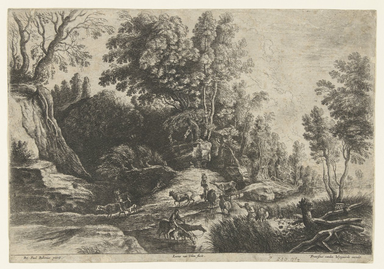 Chevaux et vaches à un point d