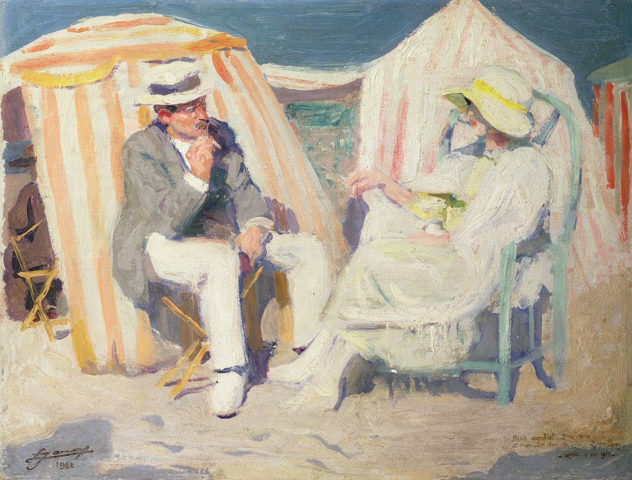 Conversation sur la plage - Lucien Hector Jonas