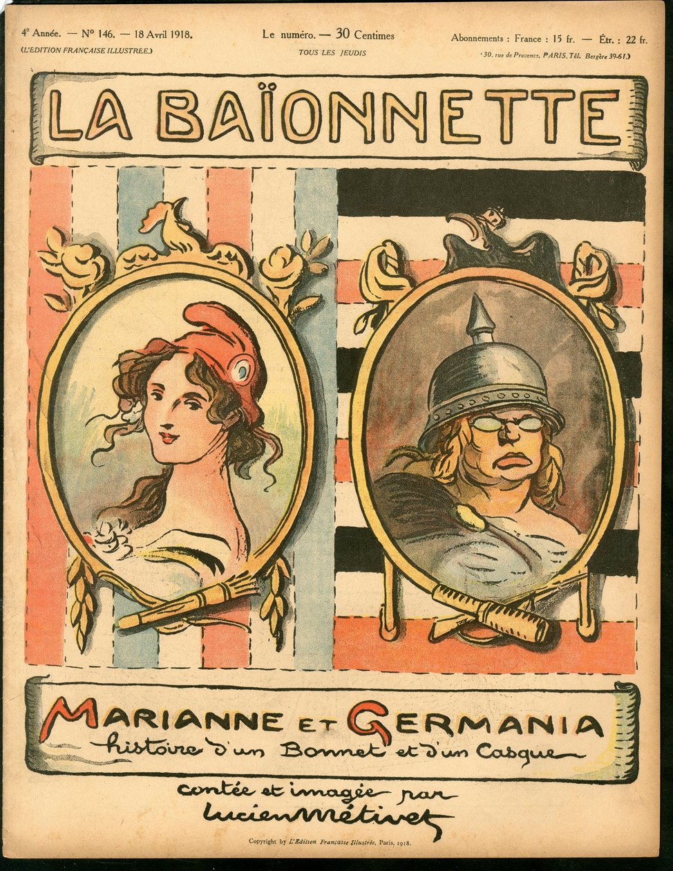 Couverture de « La Baïonnette », Satirique en Couleurs - Lucien Metivet