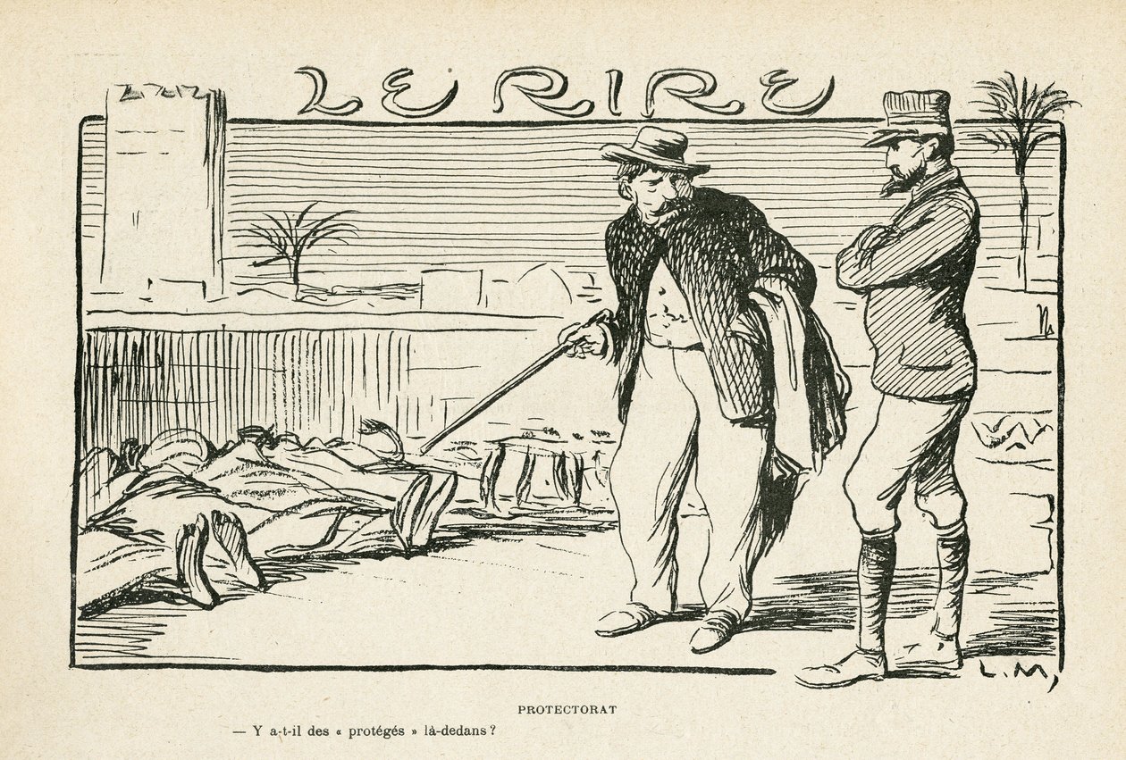Illustration dans Le Rire, 04/05/12 - Protectorat colonisation (gravure) - Lucien Metivet