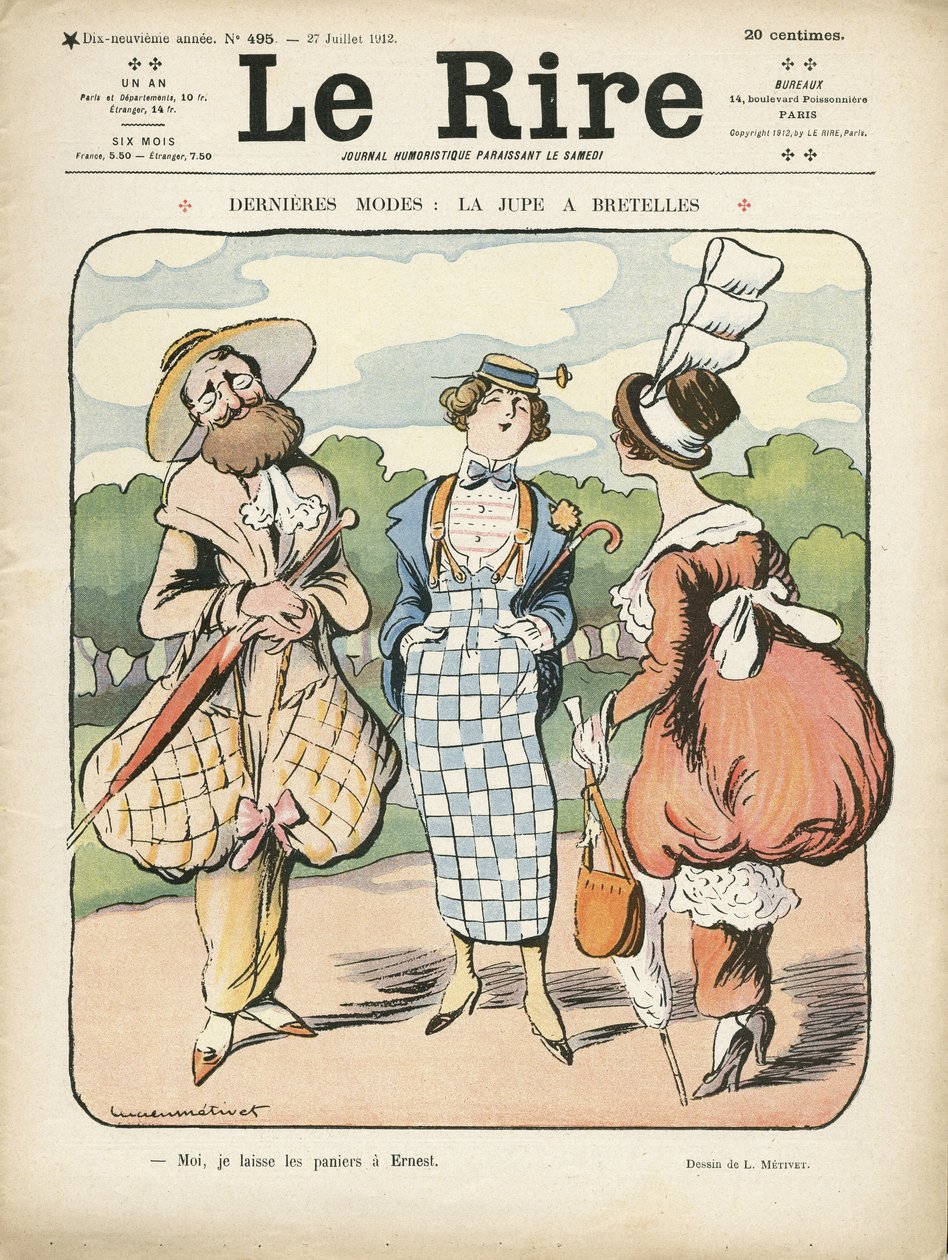 Illustration dans Le Rire, 27/07/12 - Dernière mode (gravure) - Lucien Metivet