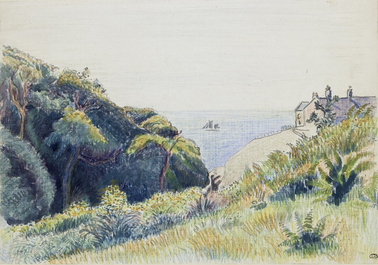 La maison des garde-côtes, Ecclesbourne, 1918 - Lucien Pissarro