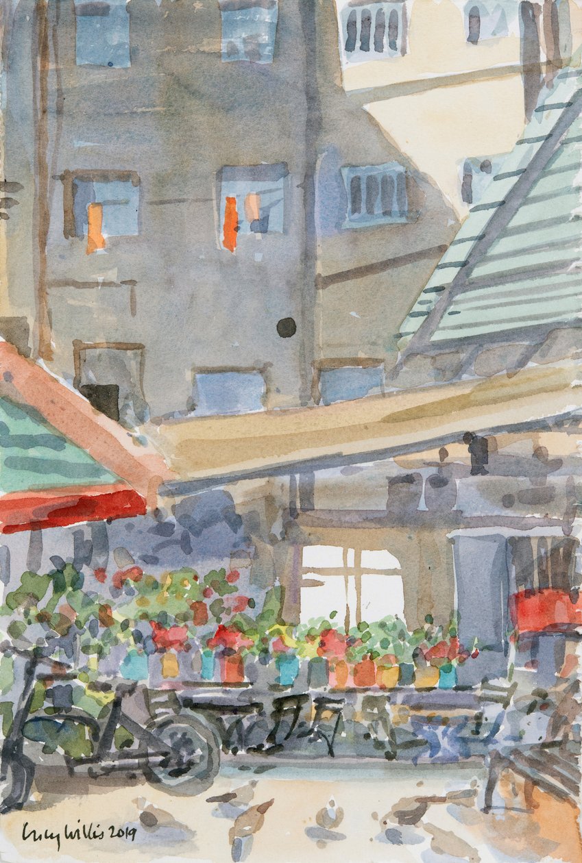 Chiffons orange séchant, Mahane Yehuda, Jérusalem - Lucy Willis