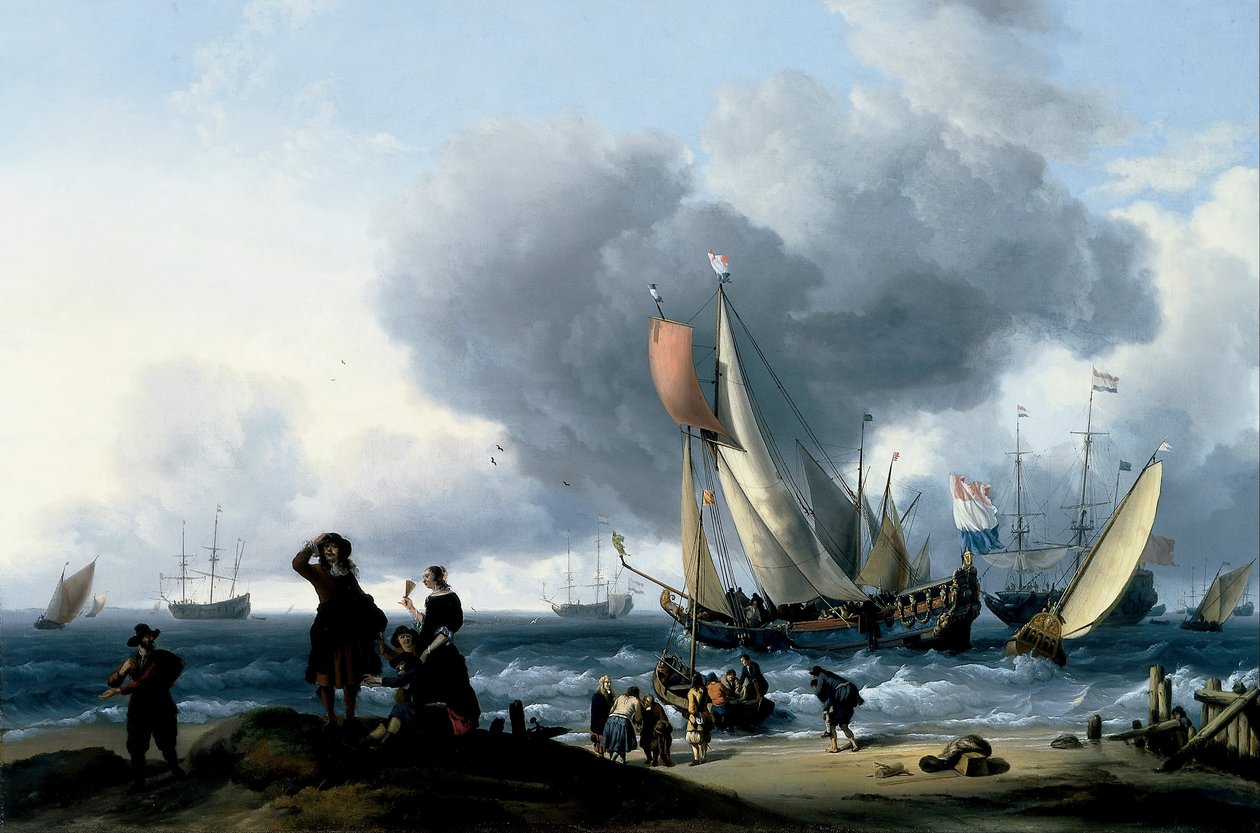 Hollandais embarquant sur un yacht - Ludolf Bakhuizen