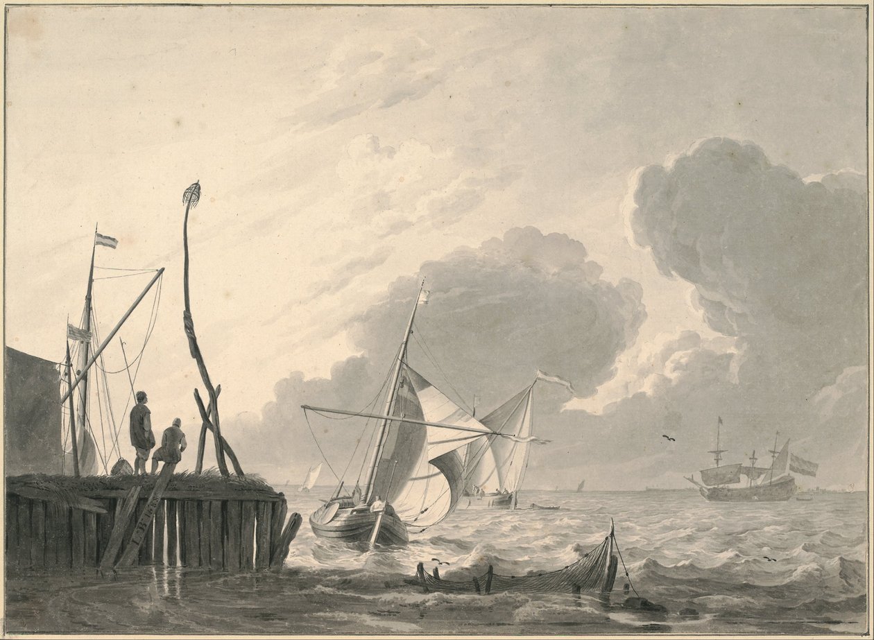 Port sur la mer sous l