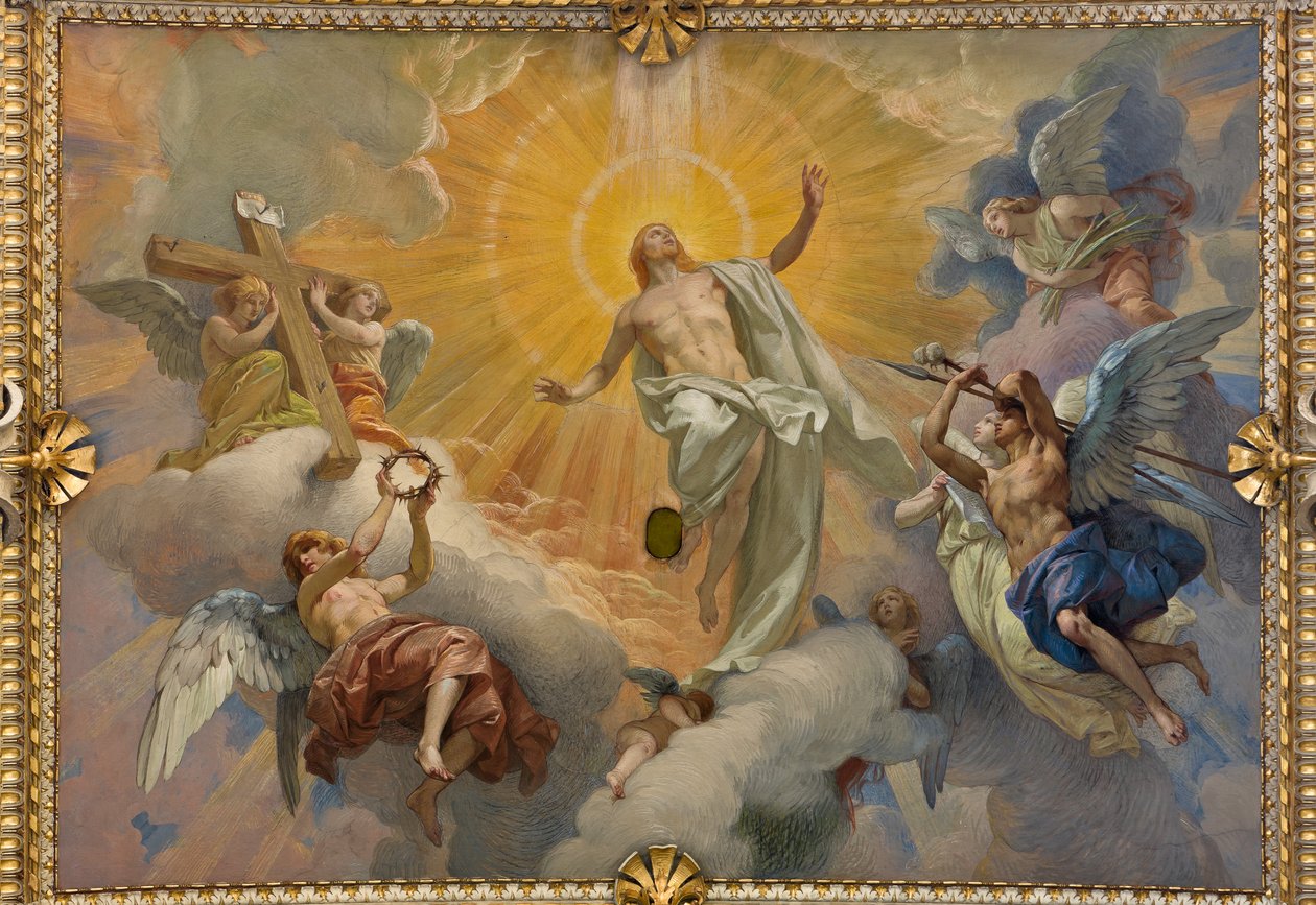 Chapelle Cybo (bras nord du transept), voûte : Résurrection de Jésus-Christ - Ludovico Pogliaghi