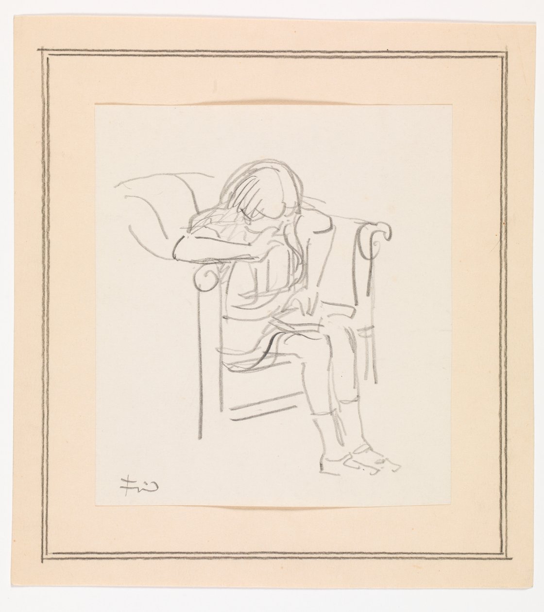 Fille assise dans un fauteuil et lisant - Ludvig Find
