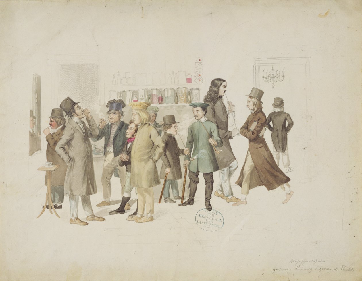 Artistes allemands au Café Greco - Ludwig Sigismund Ruhl