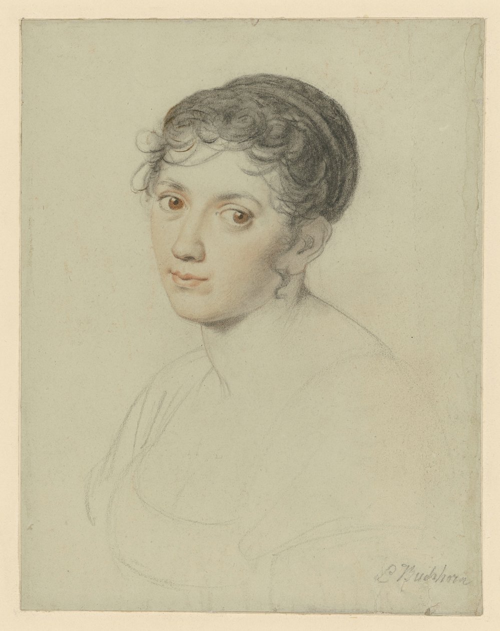 Tête de femme, portrait en buste - Ludwig Buchhorn