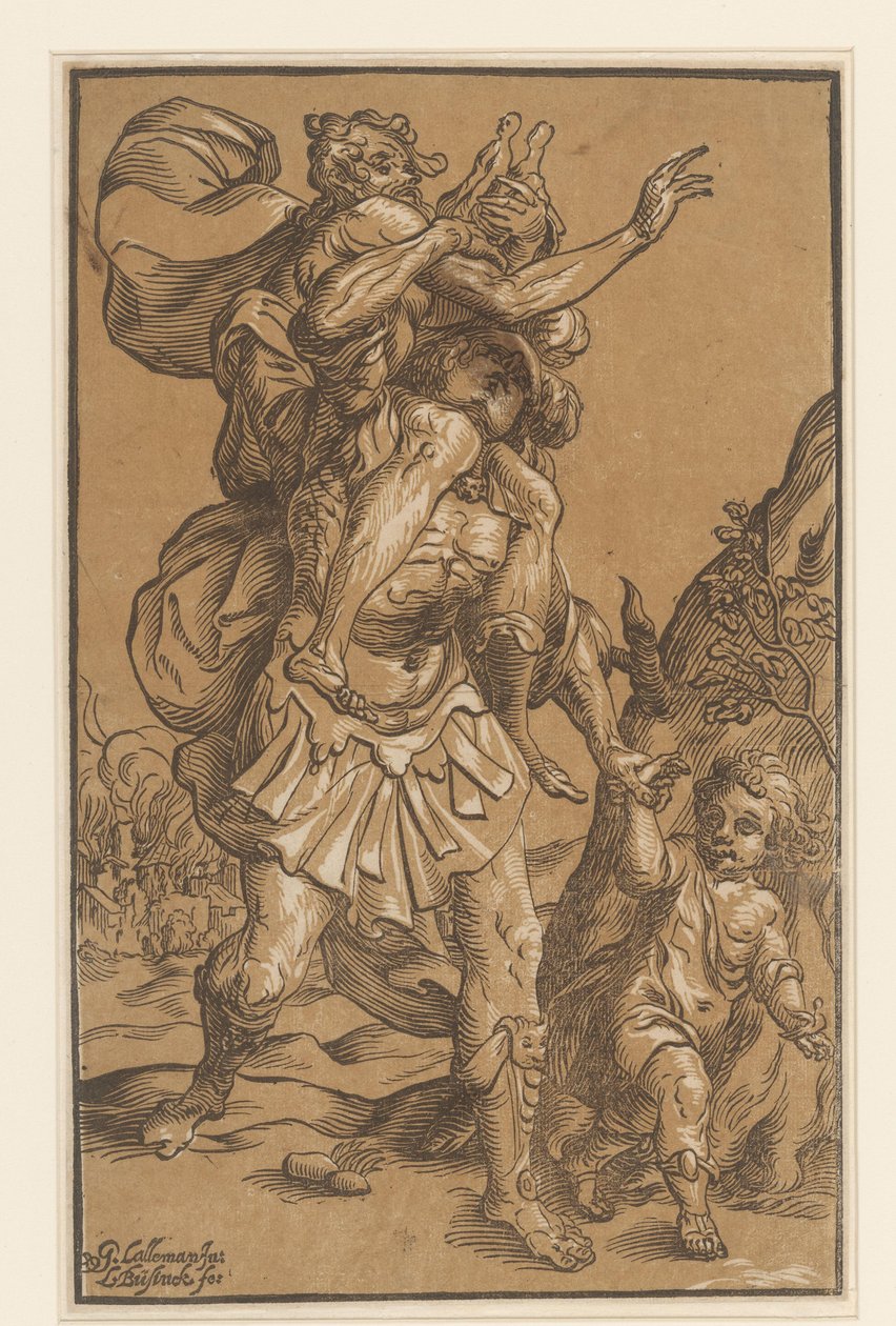 Énée portant son père hors de Troie - Ludwig Businck