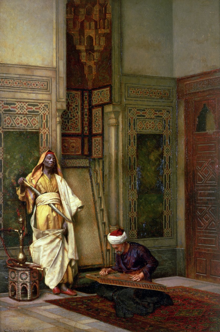 Garde avec un joueur de cithare à l
