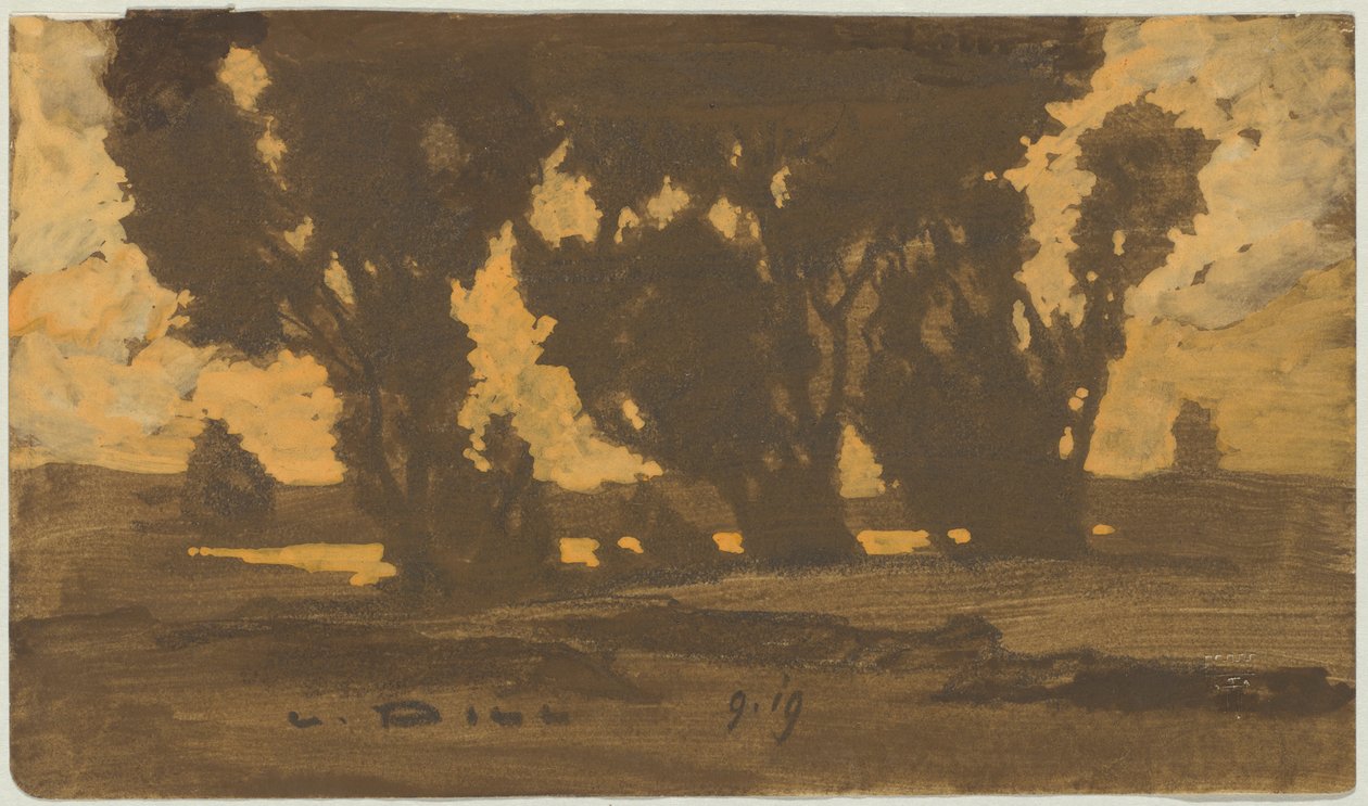 Saules dans le marais de Dachau - Ludwig Dill