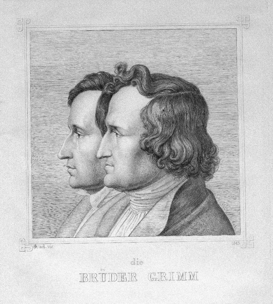 Jacob et Wilhelm Grimm, 1843 - Ludwig Emil Grimm
