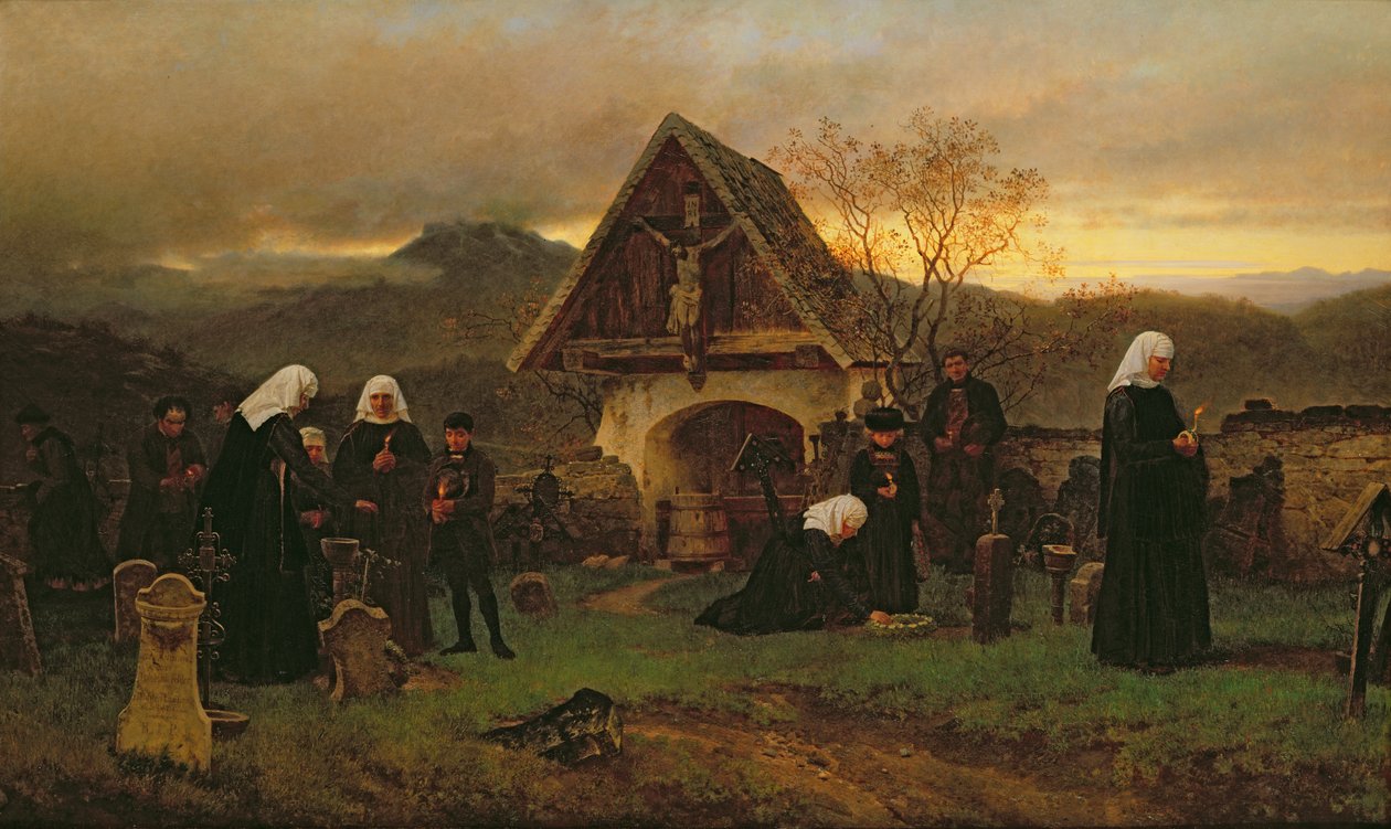 Le jour des morts au cimetière - Ludwig Friedrich Wilhelm Riefstahl