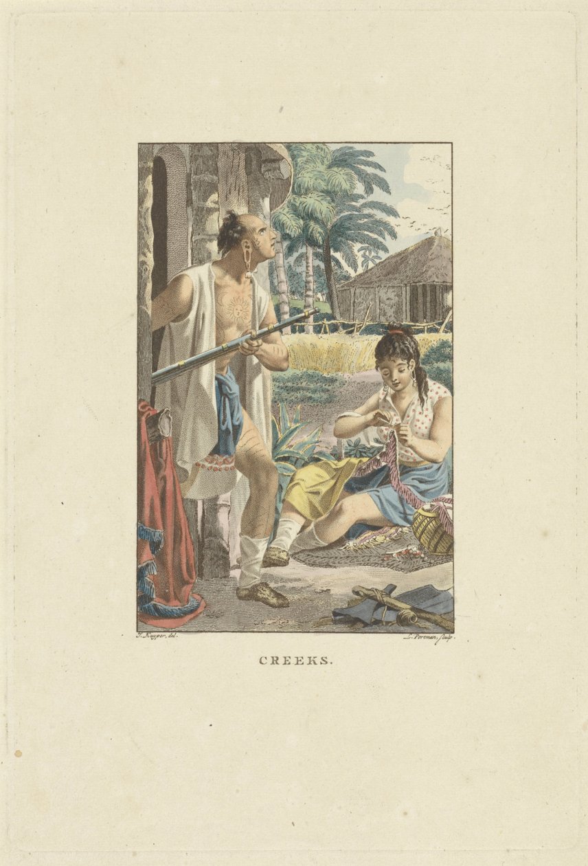 Couple près de leur cabane dans le champ - Ludwig Gottlieb Portman