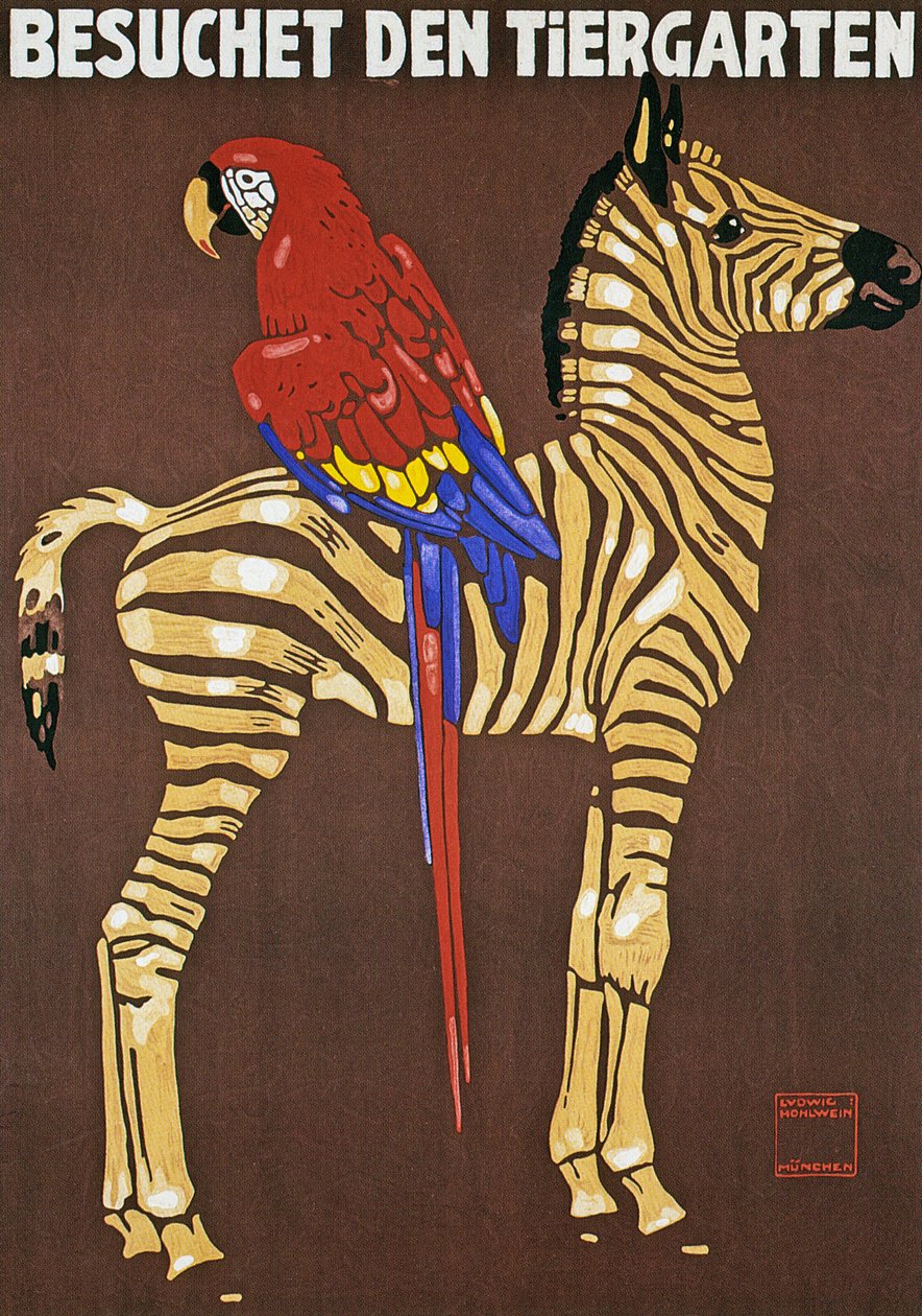Affiche publicitaire pour le zoo de Hellabrunn à Munich - Ludwig Hohlwein