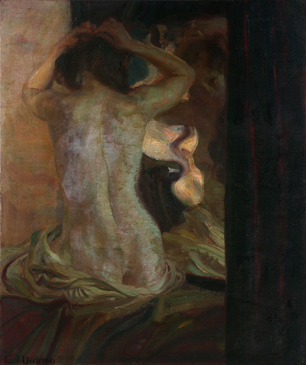 Le miroir - Ludwig von Herterich