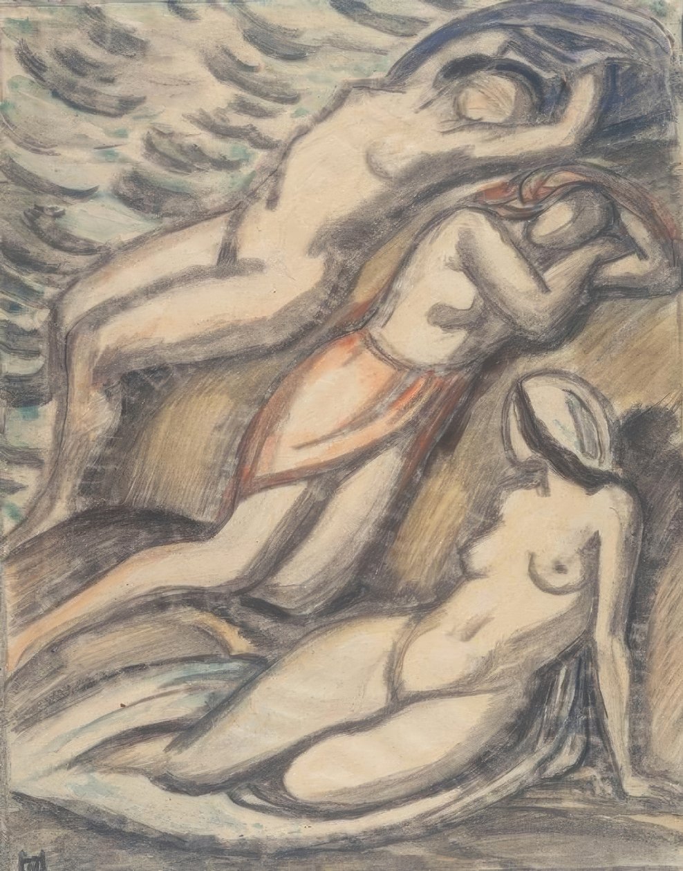 Trois femmes se baignant - Ludwig von Hofmann
