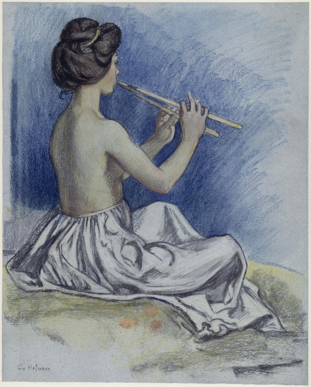 Joueuse de flûte - Ludwig von Hofmann