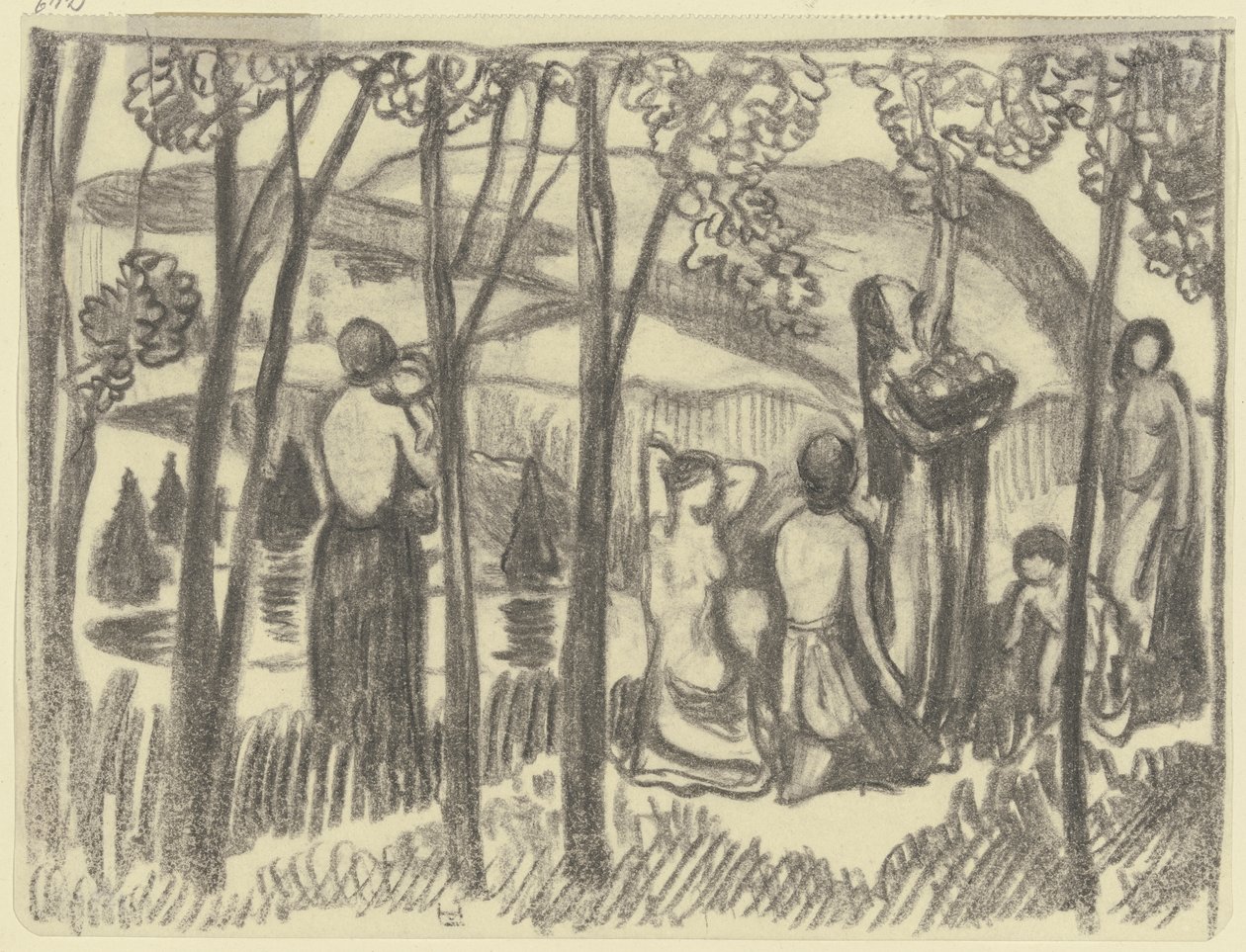Femmes agenouillées et cueilleuse de fruits - Ludwig von Hofmann