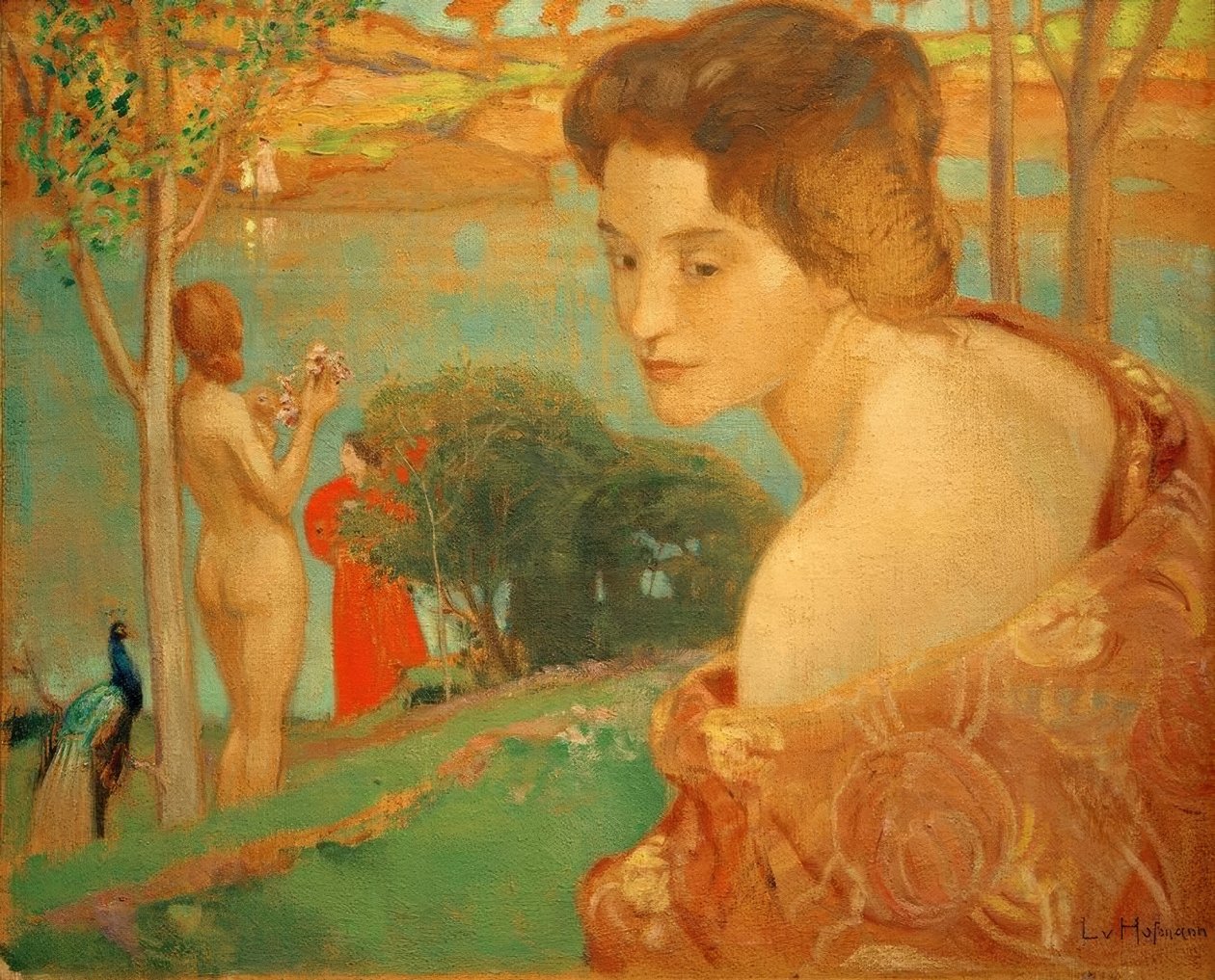 Fille sur la plage - Ludwig von Hofmann