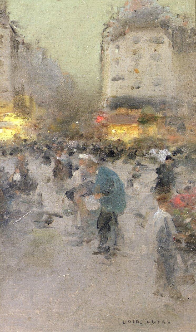 Une scène de rue à Paris - Luigi Loir